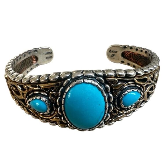 Carolyn Pollack Relios Sterling Silver Turquoise Cuff Bracelet - Picture 8 of 12